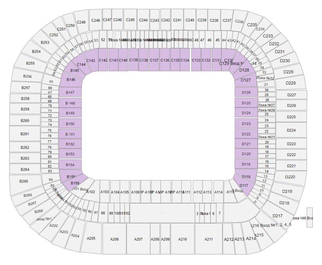 Схема стадиона лужники по секторам с местами
